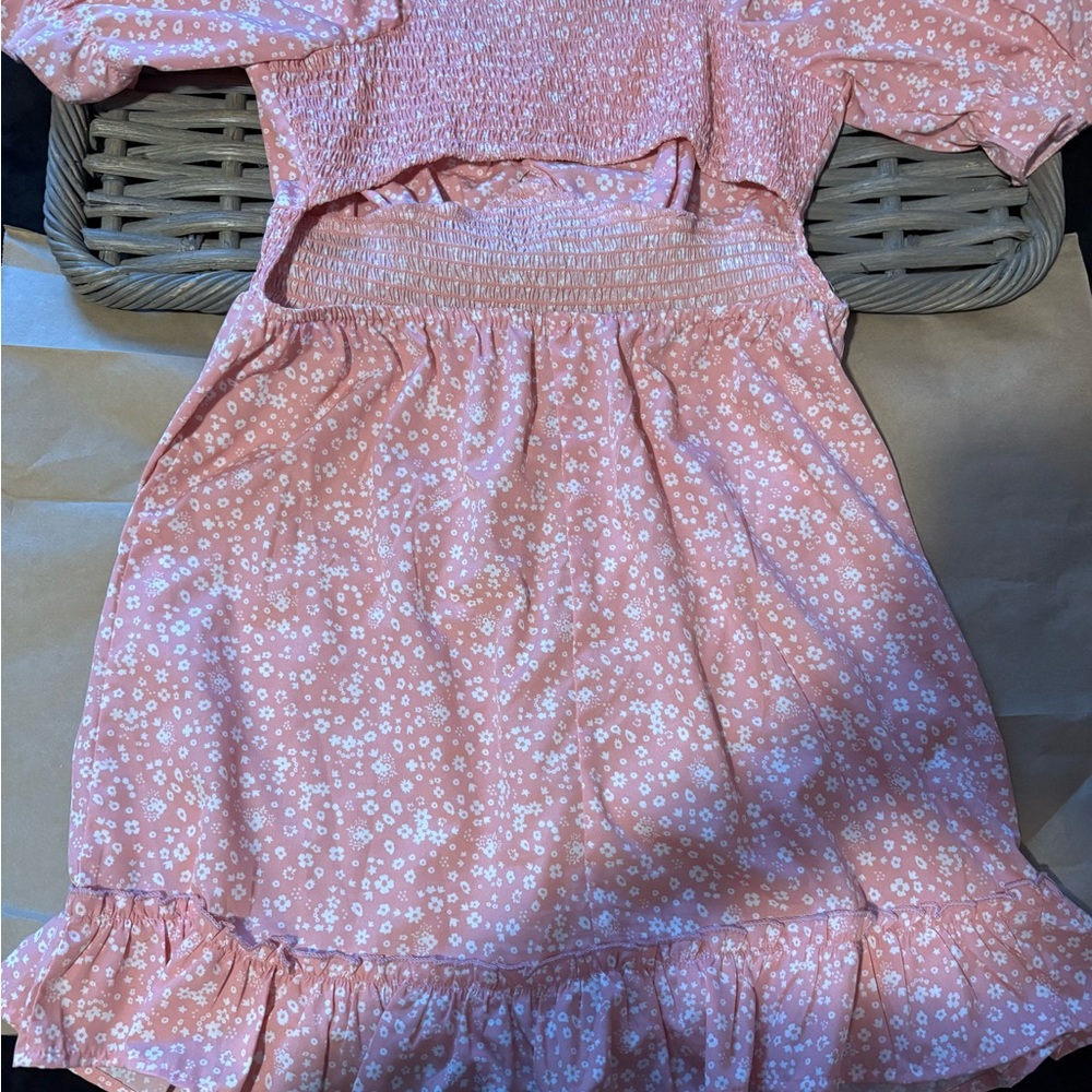 Indulge inStyle backless Pink dress with White florals